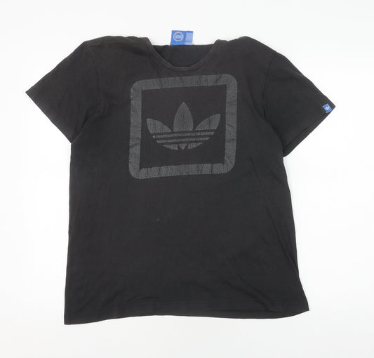 Additional front view of Adidas Men's Black M Logo Short Sleeve T-Shirt