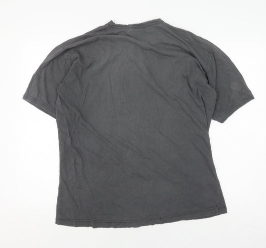 Carling Men's Grey V-Neck T-Shirt, Short Sleeve, One Size