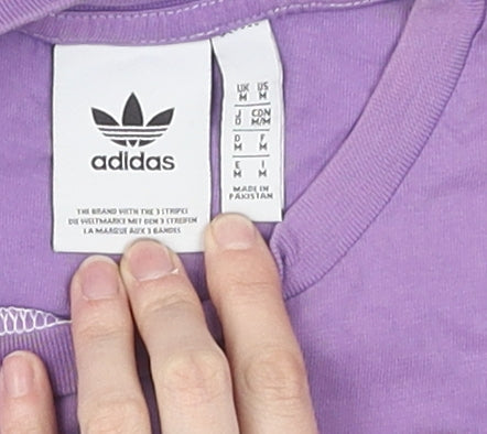 Adidas Men's Purple Graphic Print T-Shirt, Medium