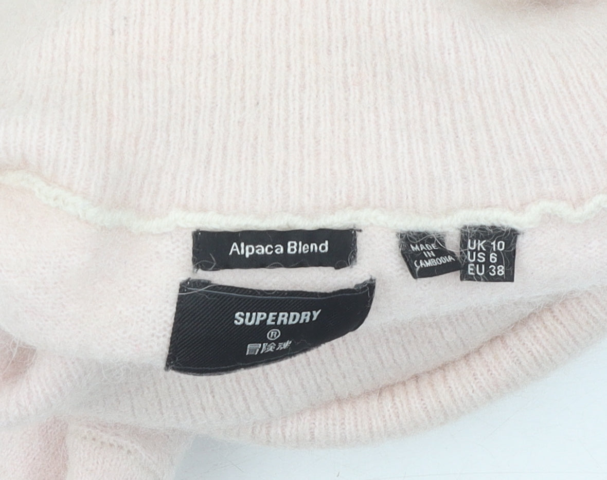 Superdry Women's Ivory Roll Neck Jumper Size 12