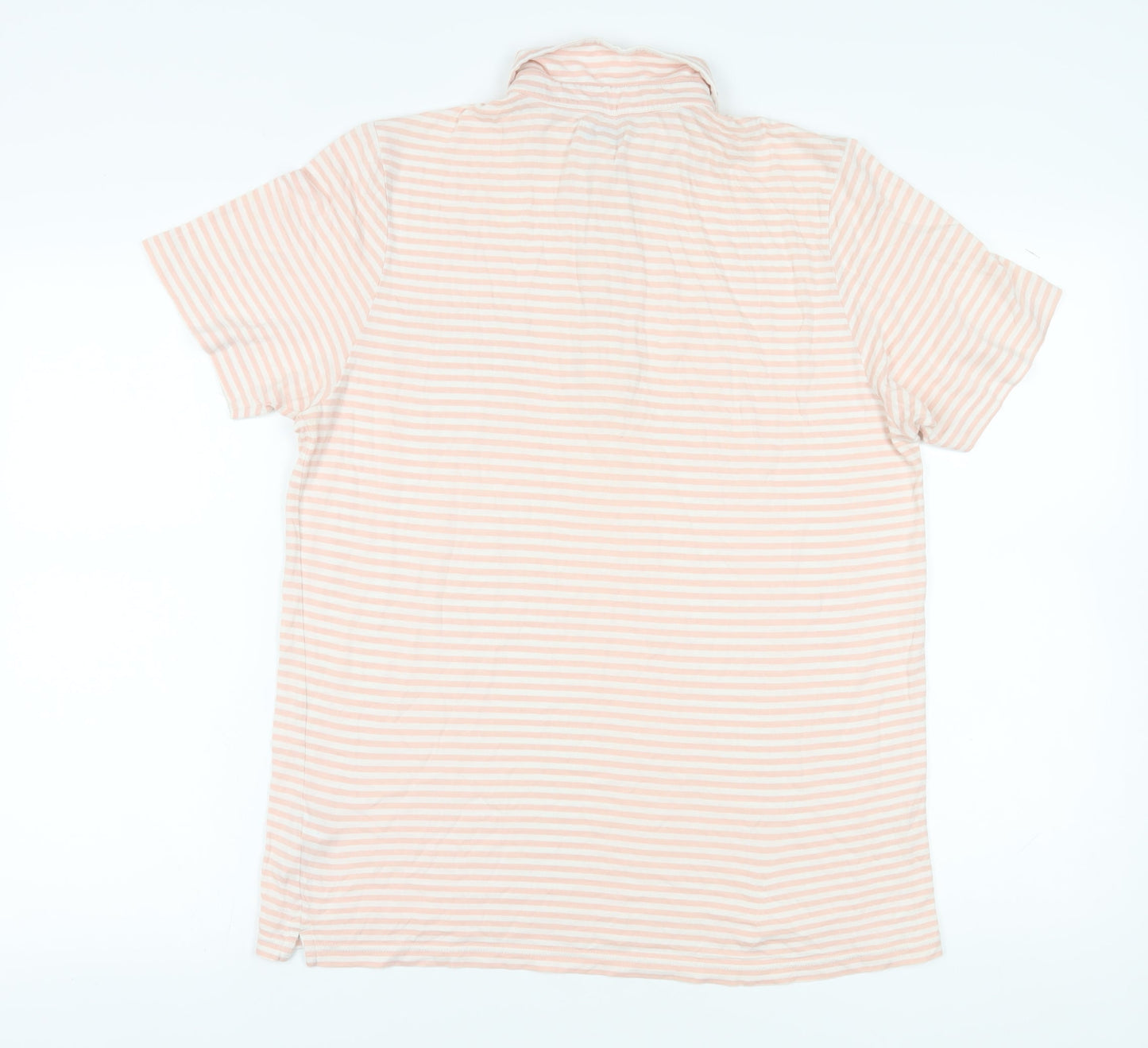 Reiss Women's Pink Striped Polo Shirt Size L