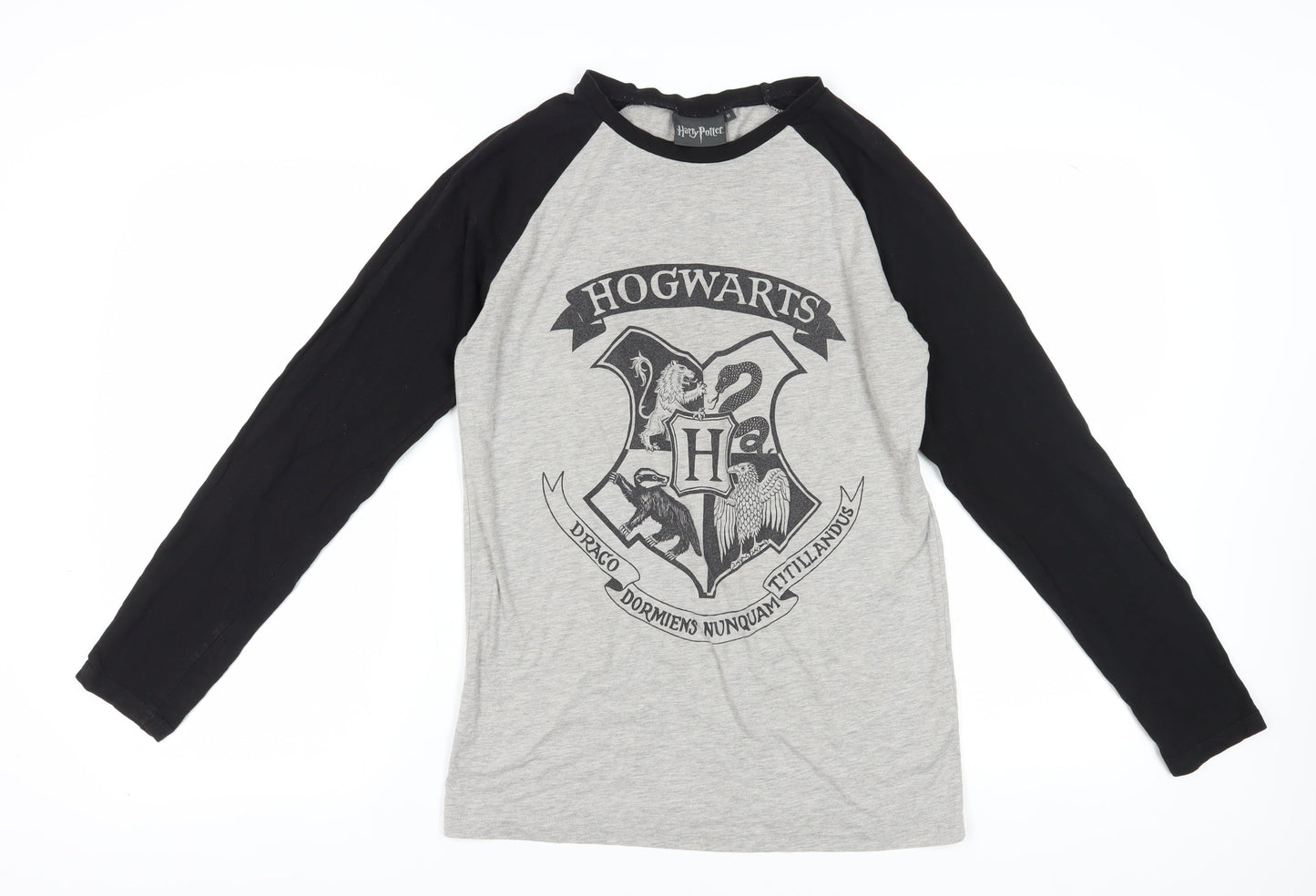 Harry Potter Unisex Hogwarts T-Shirt M Grey/Black Jersey