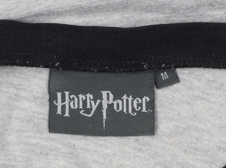 Harry Potter Unisex Hogwarts T-Shirt M Grey/Black Jersey