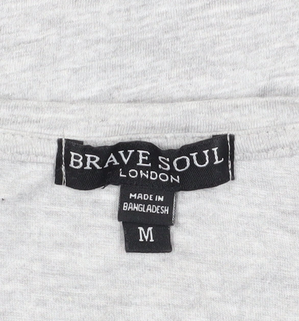 Brave Soul Women's Grey T-Shirt M Casual Fun Design
