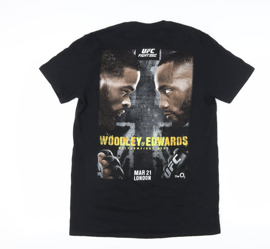 UFC Men's Black M London T-Shirt, Regular Fit, Cotton