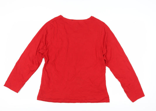 Disney Women's Red Christmas Long Sleeve T-Shirt