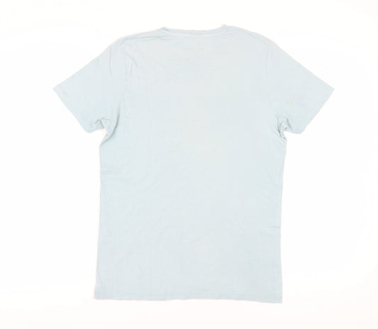 Jack & Jones Men's Blue Graphic T-Shirt Size L