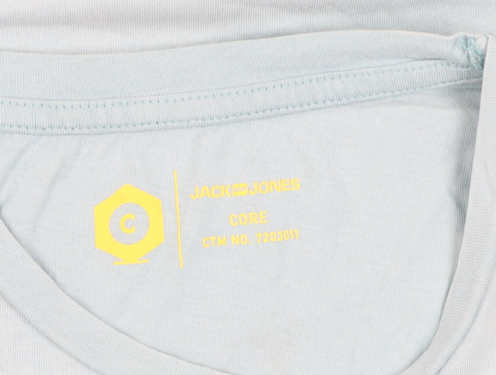 Jack & Jones Men's Blue Graphic T-Shirt Size L