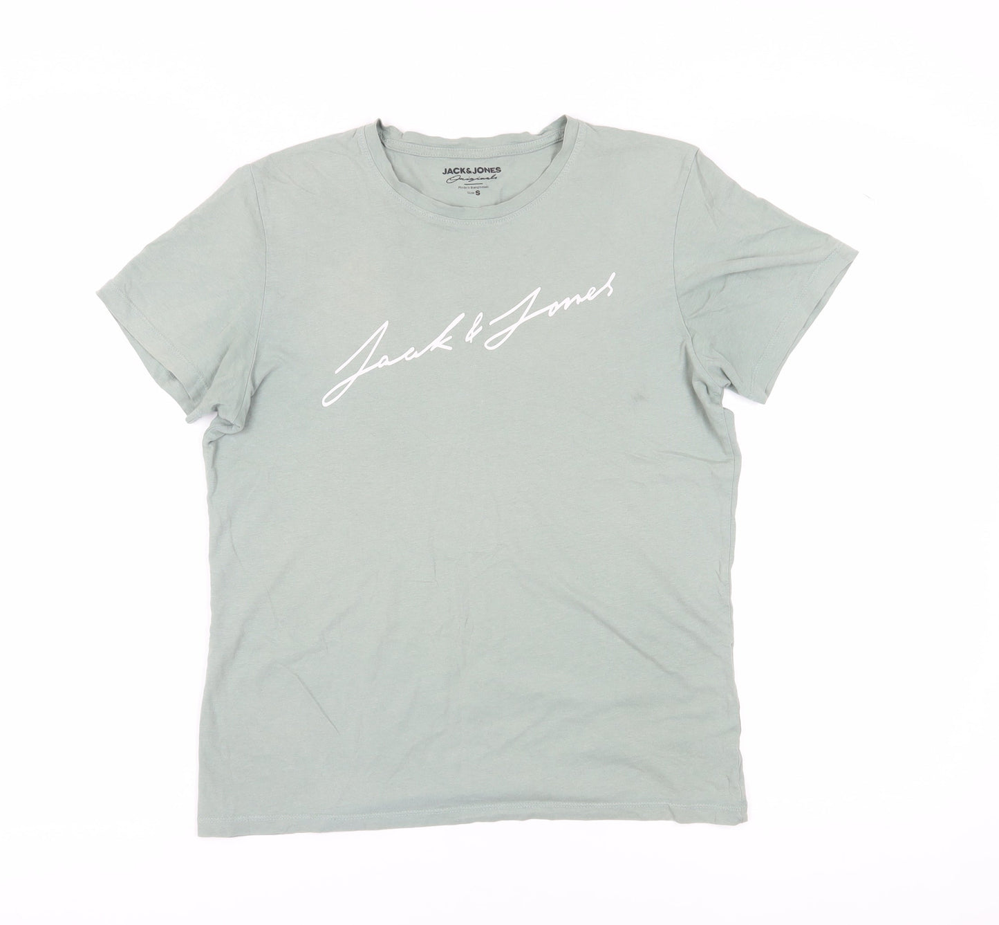 Jack & Jones Men's Green S Logo Crew Neck T-Shirt