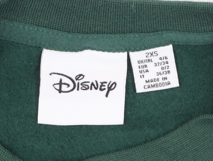 Disney Women's Green 2XS Mickey Mouse Sweatshirt