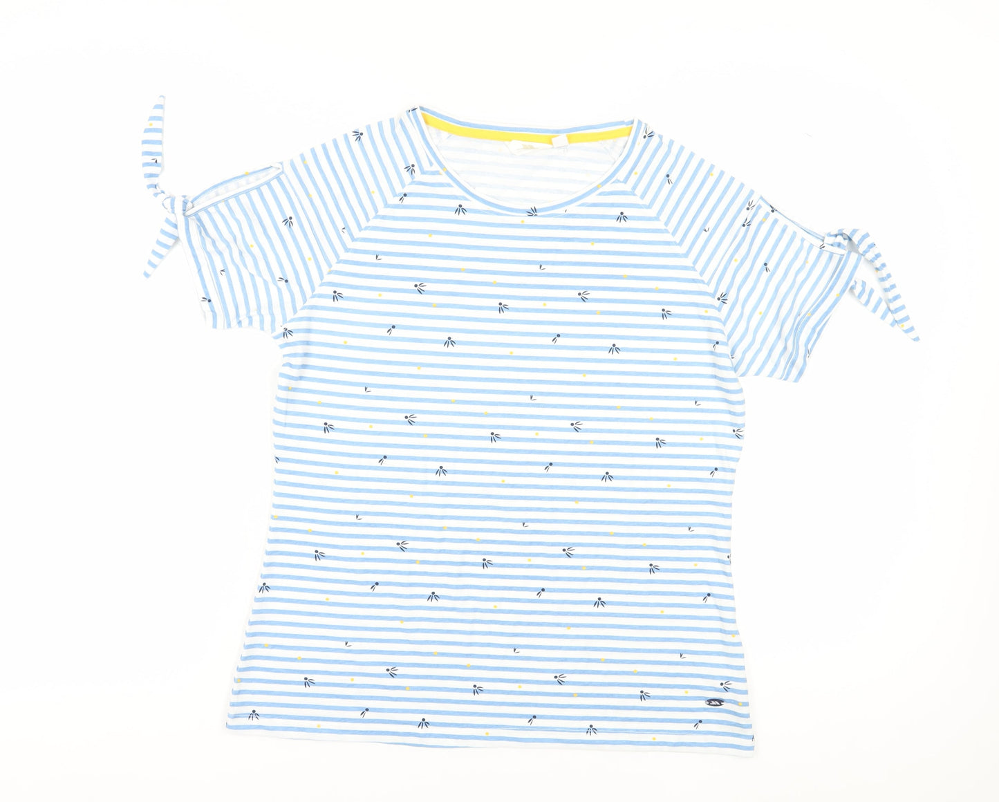 Trespass Women's Blue Striped T-Shirt UK 14 Nautical Casual