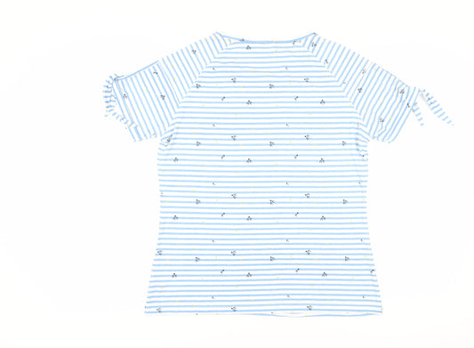 Trespass Women's Blue Striped T-Shirt UK 14 Nautical Casual