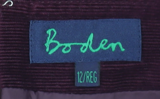 Boden Purple Women's Pencil Skirt Size 12 Corduroy