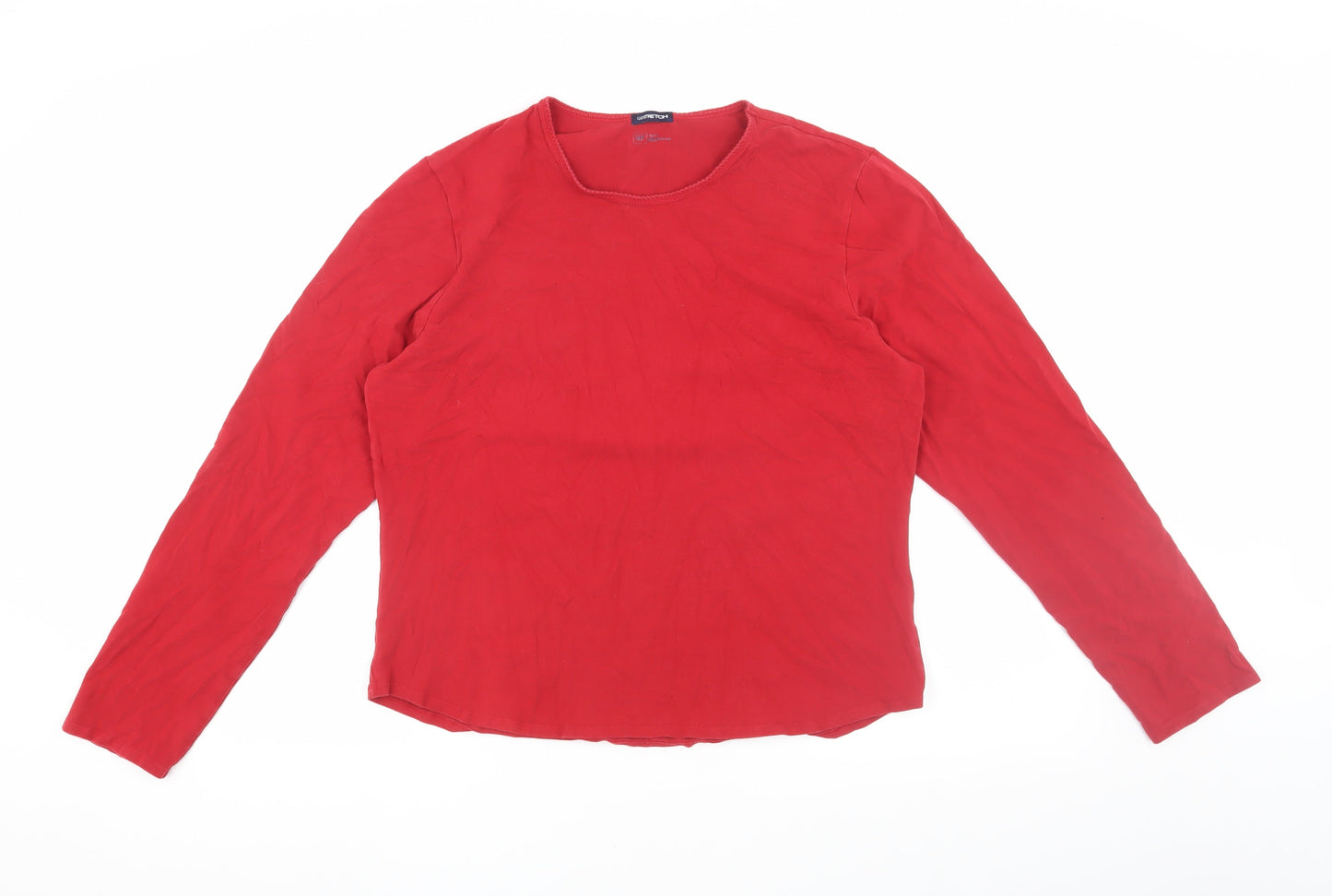 GAP Unisex Red Long Sleeve Slim Fit T-Shirt