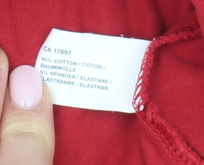 GAP Unisex Red Long Sleeve Slim Fit T-Shirt