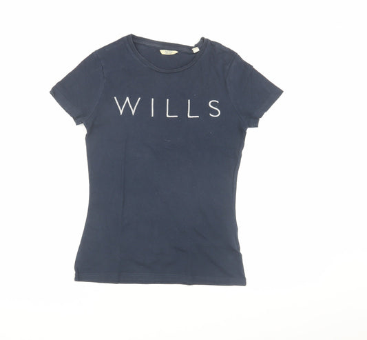 Jack Wills Women's Blue Slim Fit T-Shirt UK 6