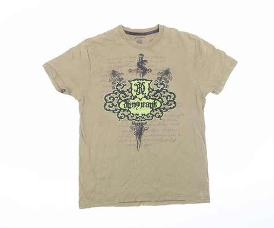 DKNY Men's Beige Short Sleeve T-Shirt - L