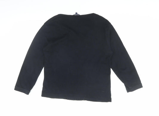 Womens UK Size 12 Maine New England Black 100% Cotton T-Shirt
