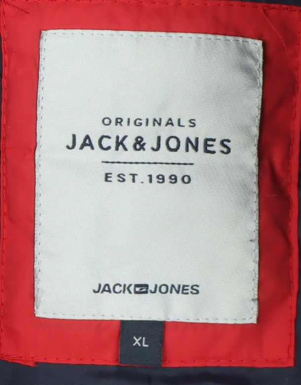 Jack & Jones Men's Red Puffer Jacket XL