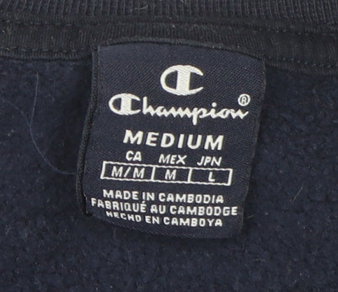 Champion Men's Blue Pullover Sweatshirt, M, Crew Neck