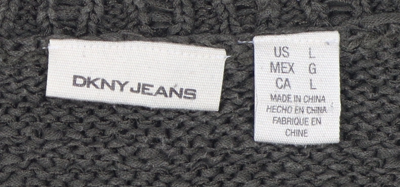 DKNY JEANS Women's Green Pullover Jumper - Size L