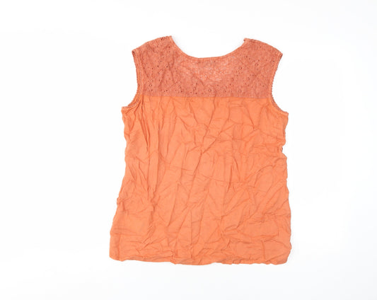 Womens UK Size 12 Klass Orange Viscose Blend Blouse