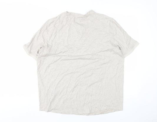 Kenneth Cole Men's Beige Henley T-Shirt L