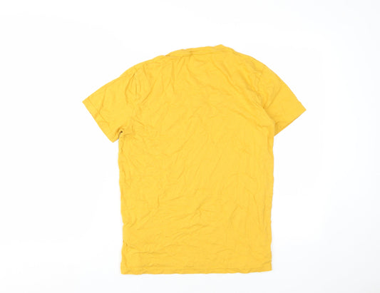 Hollister Men's XS Yellow Logo T-Shirt
