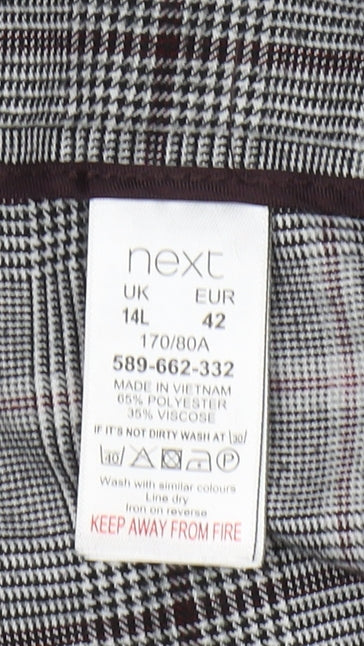 Next Women's Grey Check Trousers Size 14L