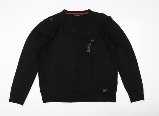 Kangol Men's Black L Pullover Jumper with Logo Accents