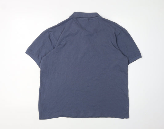 Haworth Men's Blue Cotton Polo Shirt L