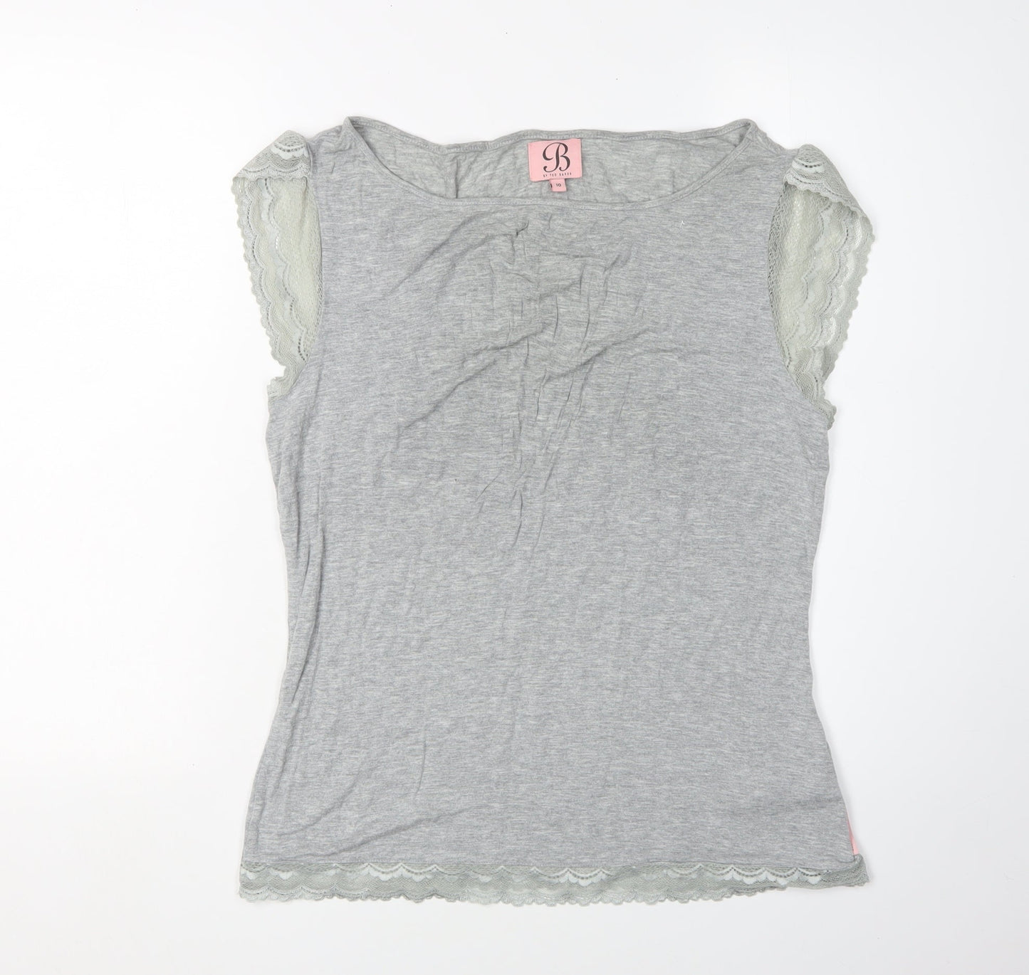Ted Baker Women's Grey Size 10 Lace Accented Top