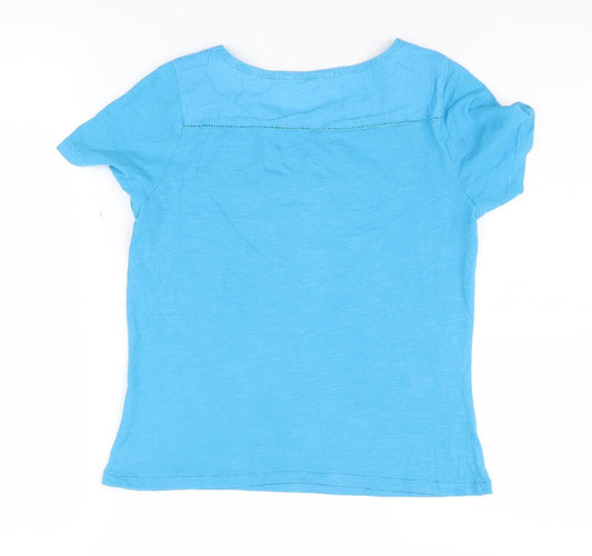 Womens UK Size 6 White Stuff Blue Cotton T-Shirt