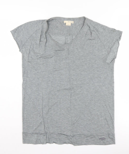 Womens UK Size S DKNY Jeans Grey Cotton Blend T-Shirt