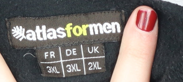 Brand and care label for Atlasformen Men's Black 1/4 Zip Fleece Sweatshirt 2XL