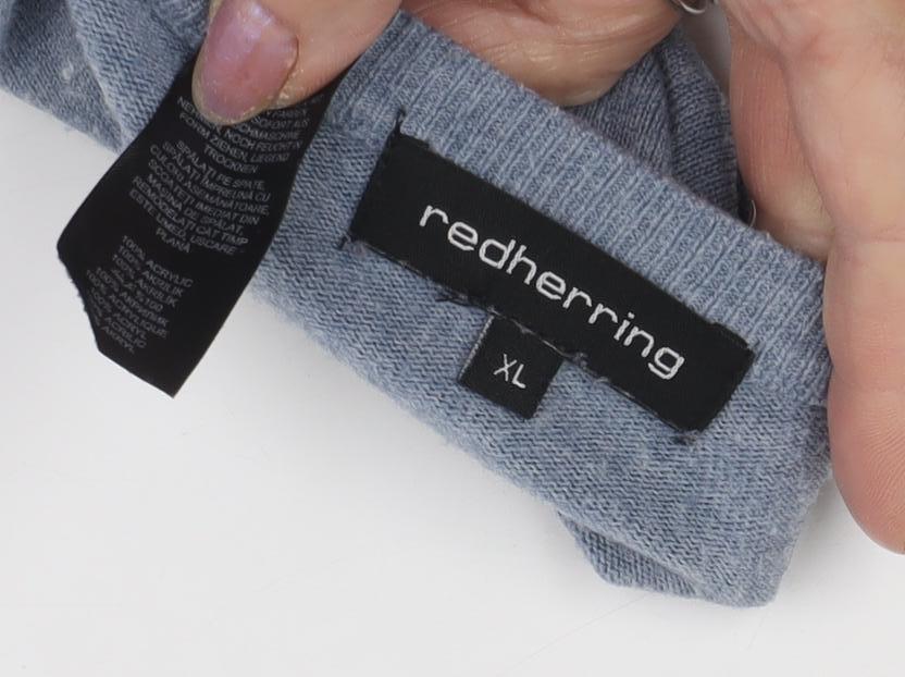 Close-up detail of Red Herring Men's Blue XL jumper
