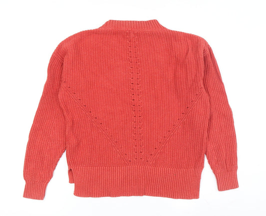 FatFace Women's Red Pullover Jumper, Size 6, Cotton Knit