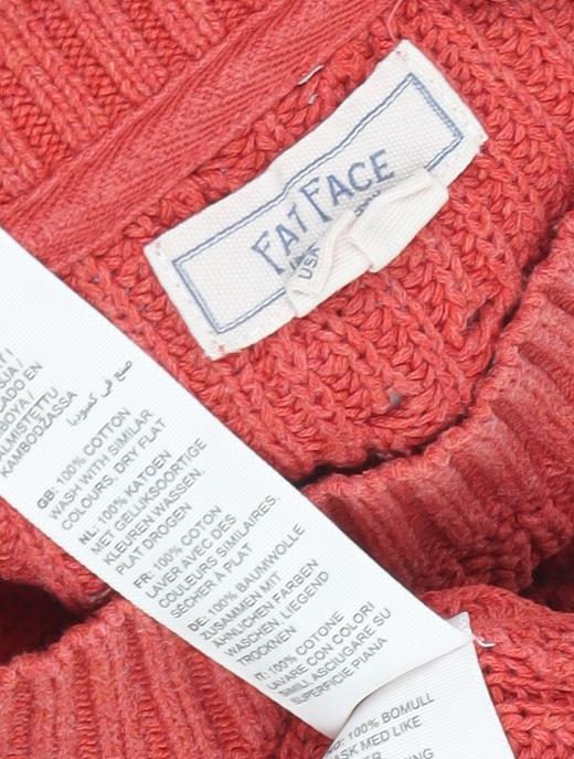 FatFace Women's Red Pullover Jumper, Size 6, Cotton Knit