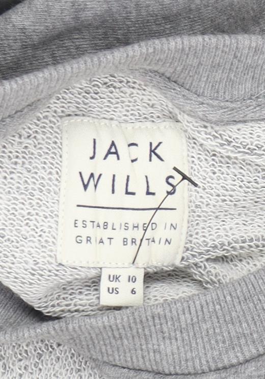 Jack Wills Women’s Grey Embroidered Sweatshirt Size 10