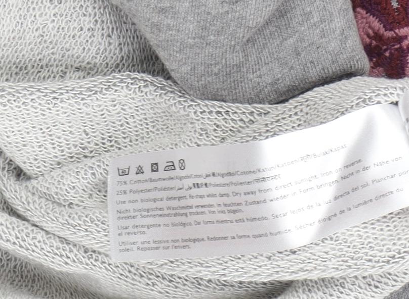 Jack Wills Women’s Grey Embroidered Sweatshirt Size 10
