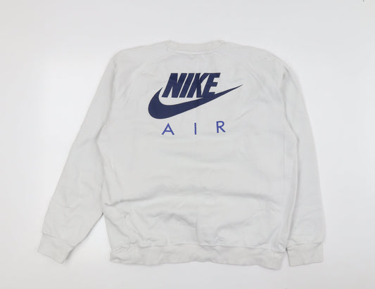 Nike Men's White Pullover Sweatshirt L - Classic Sports Style