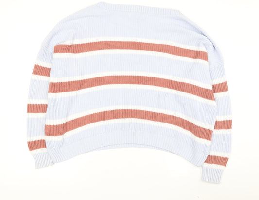 Hollister Women's Multicoloured V-Neck Pullover Jumper L