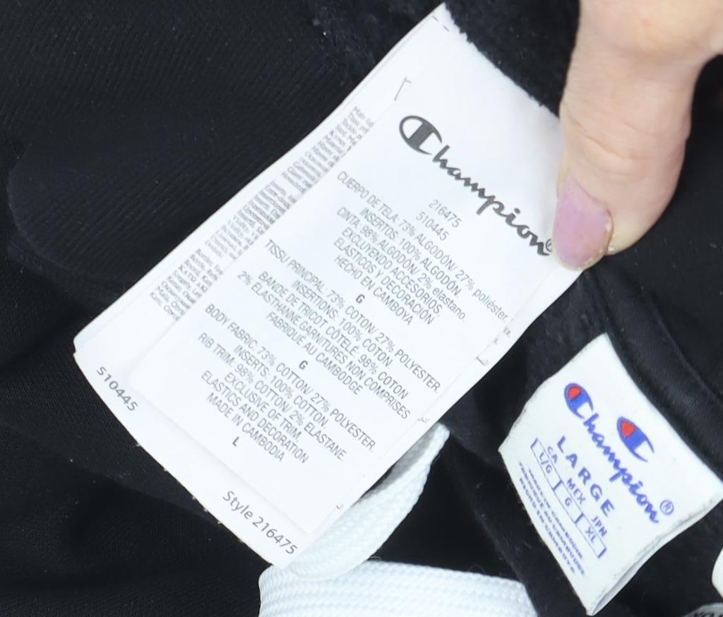 Champion Unisex Black Pullover Hoodie L