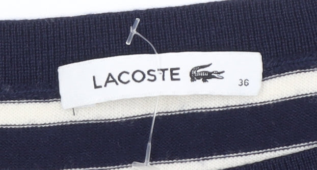 Lacoste Women's Blue Striped Wool Jumper Dress Size 8