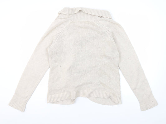 FatFace Women's Beige Cardigan, Size 12, Cable-Knit