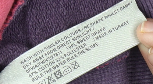 Fat Face Women's Purple 1/4 Zip Fleece Sweatshirt, Size 12
