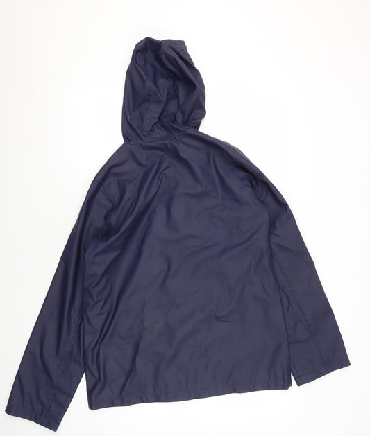 Firetrap Women's Blue Hooded Rain Coat Jacket Size 10