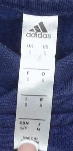 Adidas Men's Blue Pullover Hoodie, Size S, Logo Accent