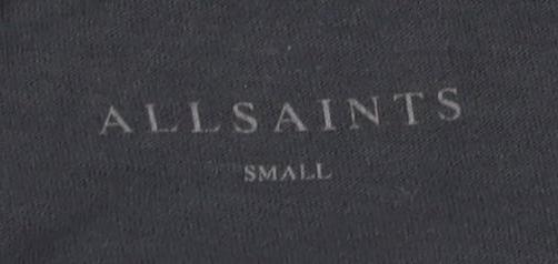 AllSaints Men’s Black Cotton T-Shirt, Size S, Logo Accent