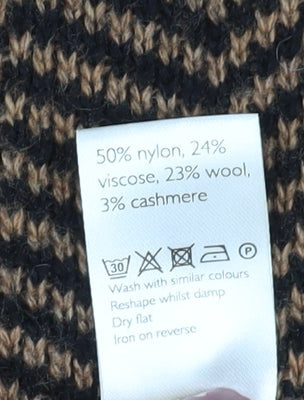 Brand and care label for Kin Women's Brown High Neck jumper XS